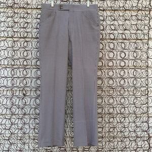 Vintage 70s brown houndstooth boot cut slacks